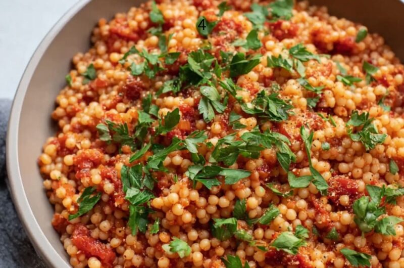 Pearl Couscous with Tomato Sauce Recipe