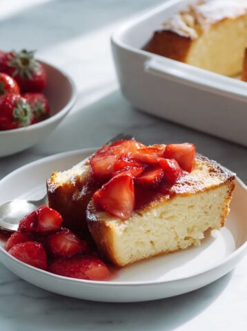 Ricotta Orange Pound Cake with Strawberries Recipe