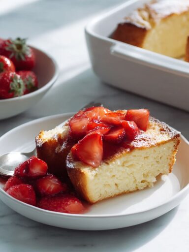 Ricotta Orange Pound Cake with Strawberries Recipe
