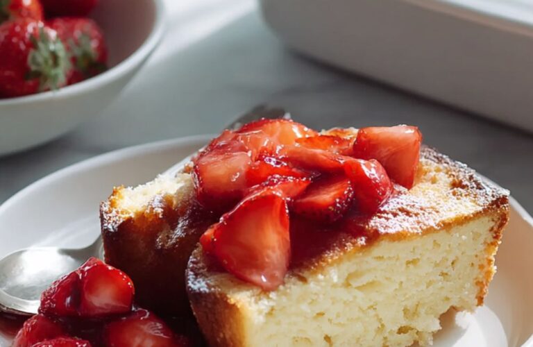 Ricotta Orange Pound Cake with Strawberries Recipe