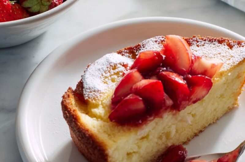 Ricotta Orange Pound Cake with Strawberries Recipe