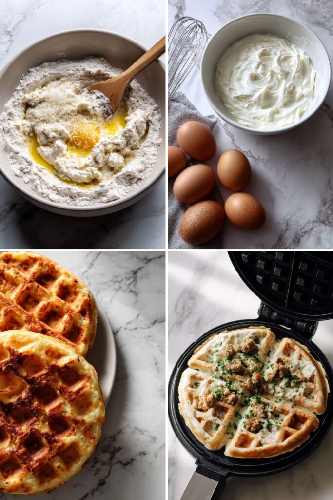 Sausage and Parmesan Waffles Recipe