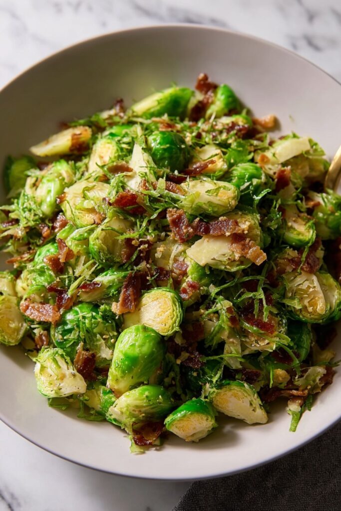 Shaved Brussels Sprouts with Pancetta Recipe