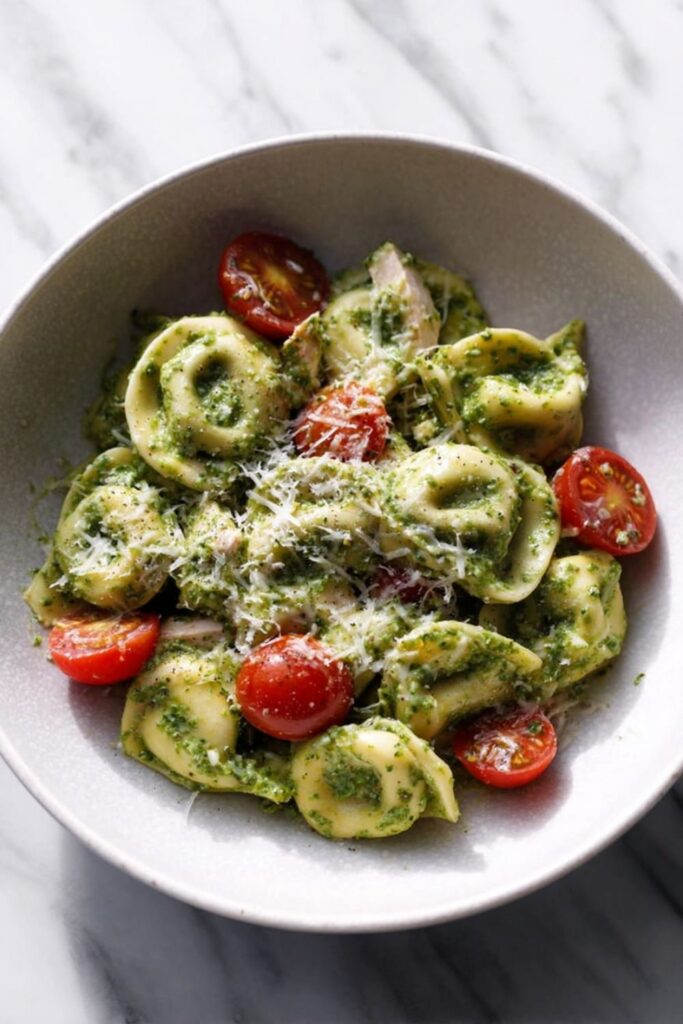 Spinach Tortellini with Pesto