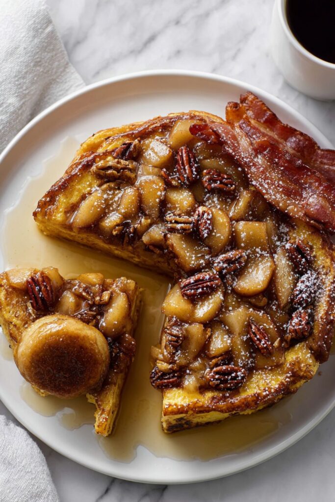 Upside-Down Apple French Toast with Cranberries and Pecans Recipe