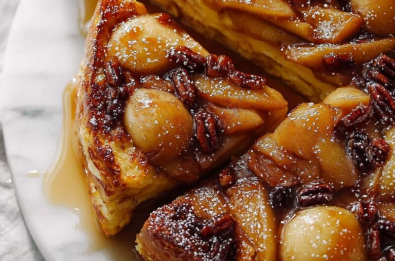 Upside-Down Apple French Toast with Cranberries and Pecans Recipe