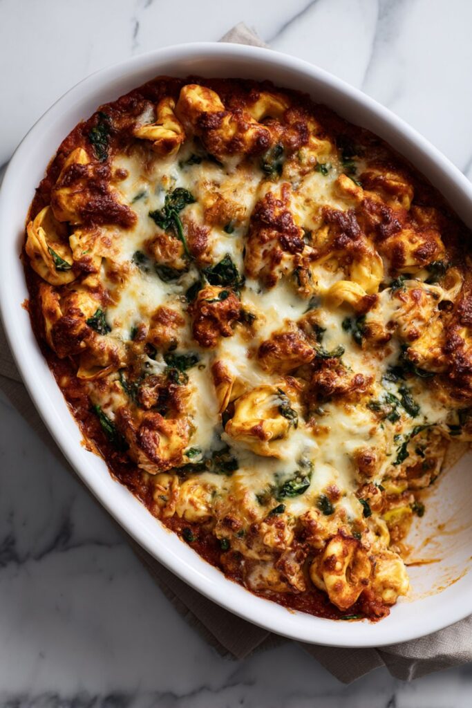 Chicken & Spinach Tortellini Bake