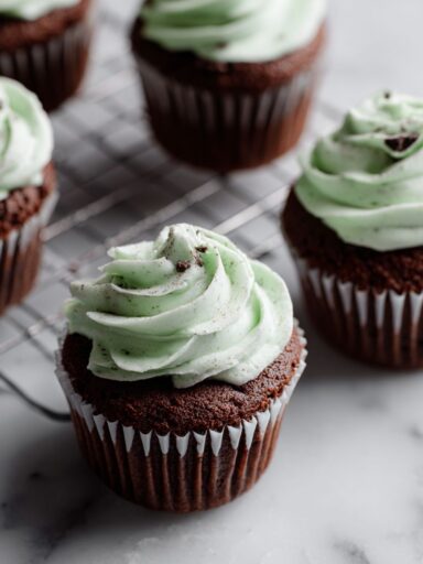 Chocolate Cupcakes With Mint Chip Frosting Recipe