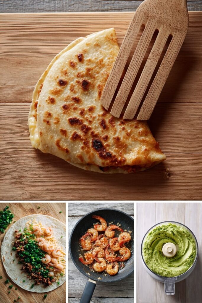 Chorizo and Shrimp Quesadillas with Smoky Guacamole Recipe