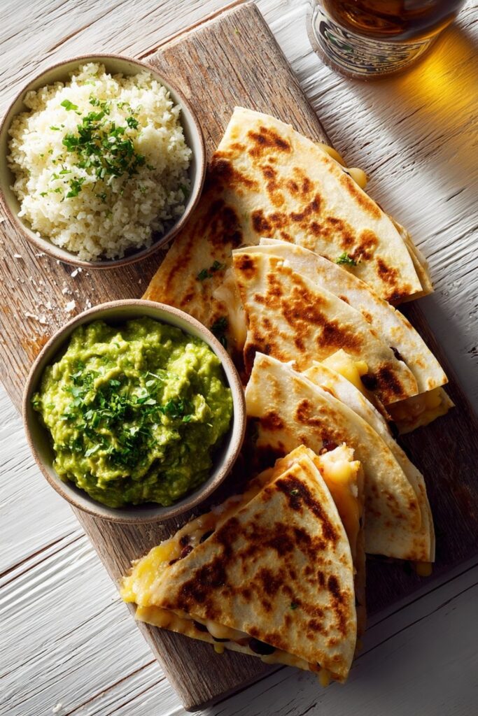 Chorizo and Shrimp Quesadillas with Smoky Guacamole Recipe