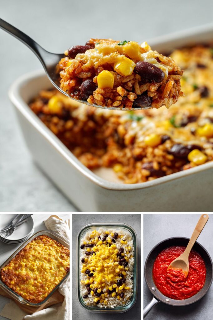 Crunchy Bean, Rice and Corn Bake Recipe