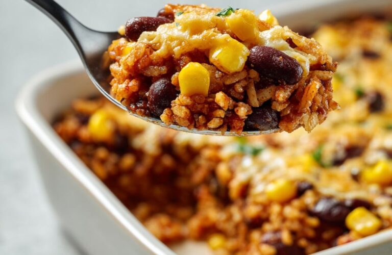 Crunchy Bean, Rice and Corn Bake Recipe