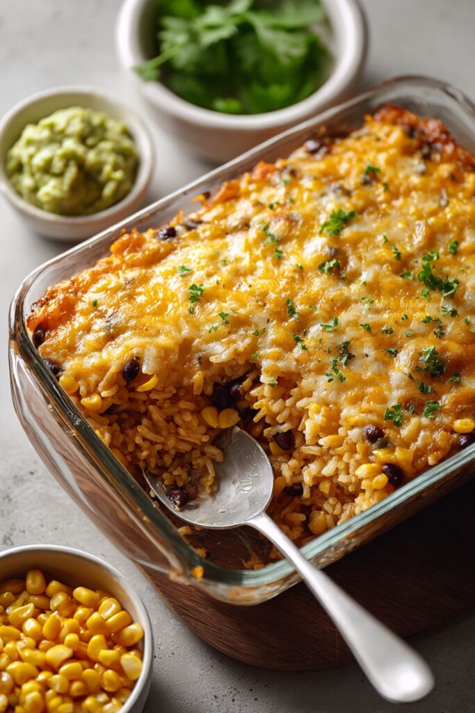 Crunchy Bean, Rice and Corn Bake Recipe