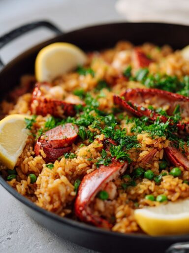 Easy Lobster Paella Recipe