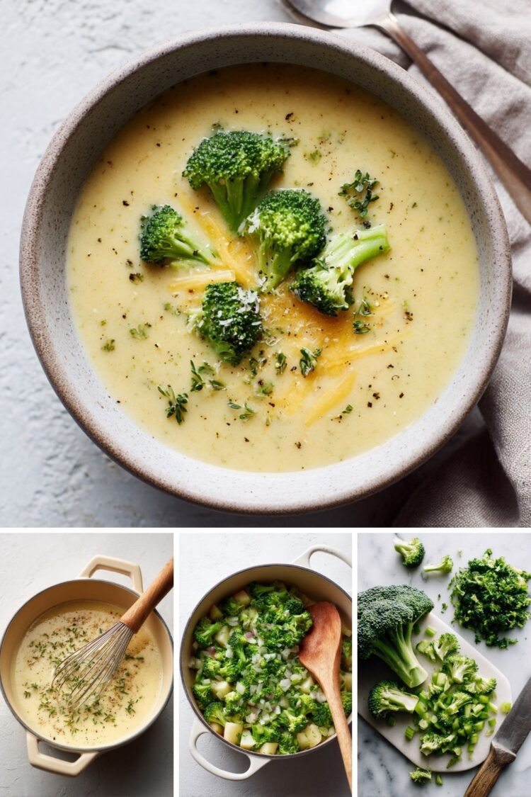 Stringy Soup Healthified Broccoli Cheddar Soup Recipe - Lulu's Copycats