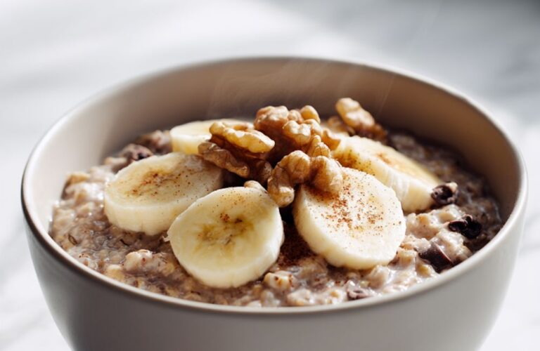 "Hot Chocolate" Banana-Nut Oatmeal Recipe