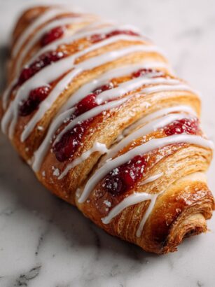 Iced Raspberry Pastry Braid Recipe