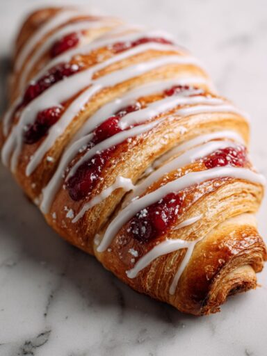Iced Raspberry Pastry Braid Recipe