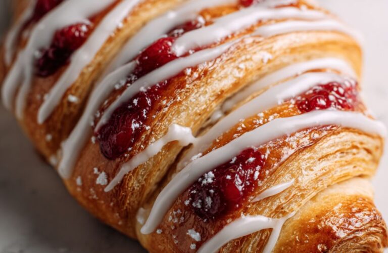 Iced Raspberry Pastry Braid Recipe