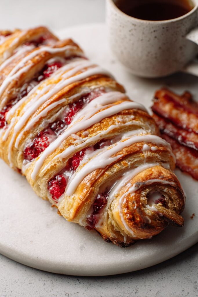 Iced Raspberry Pastry Braid Recipe