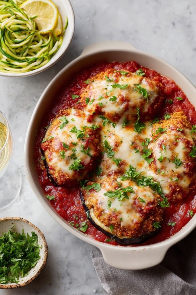 Lightened Chicken and Eggplant Parmesan Recipe