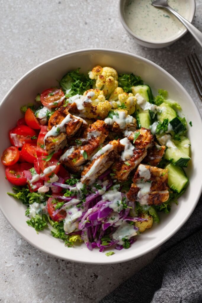 Mediterranean Chicken & Cauliflower Bowl