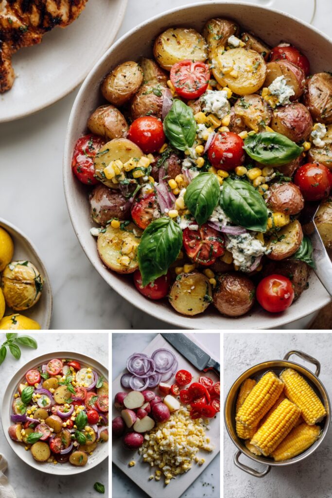 Potato, Tomato, Corn and Basil Salad Recipe