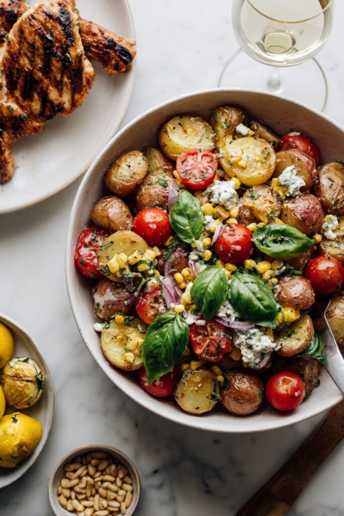 Potato, Tomato, Corn and Basil Salad Recipe
