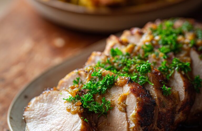 Roast Pork Loin with Fall Vegetable Cobbler