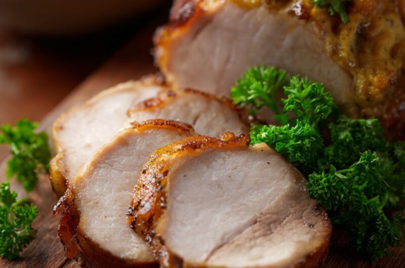 Roast Pork Loin with Fall Vegetable Cobbler