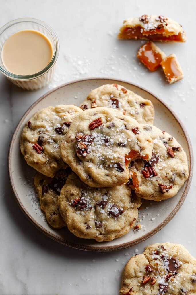 Salted Caramel Pecan Chocolate Chip Cookies Recipe