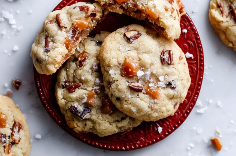 Salted Caramel Pecan Chocolate Chip Cookies Recipe