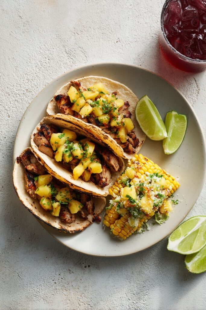 Shortcut Tacos al Pastor with Pineapple Salsa Recipe
