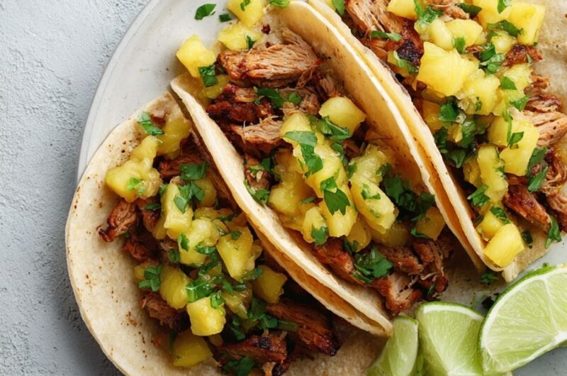 Shortcut Tacos al Pastor with Pineapple Salsa Recipe