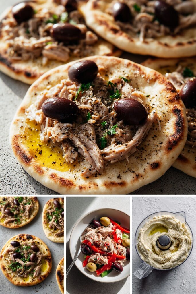 Tuna, White Bean and Olive Flatbread Pitas Recipe