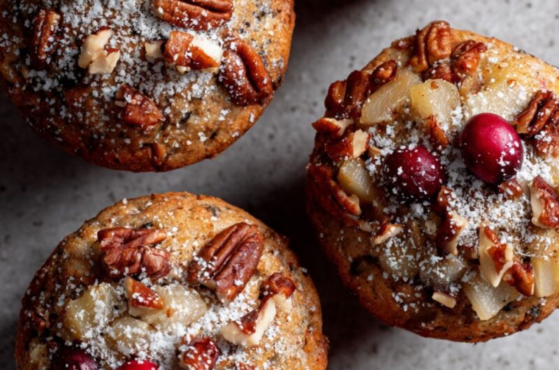 Vegan Pear, Cranberry and Pecan Muffins Recipe