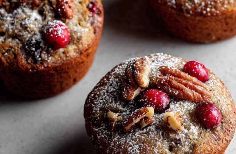 Vegan Pear, Cranberry and Pecan Muffins Recipe