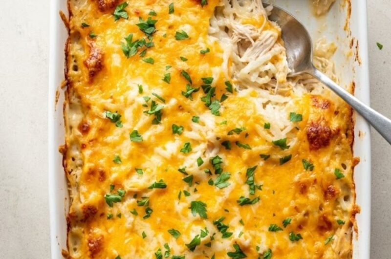 Cracker Barrel Hashbrown Casserole with Chicken Recipe