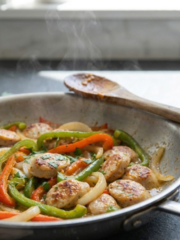 Trader Joe's Cheddar Chicken Sausage Skillet