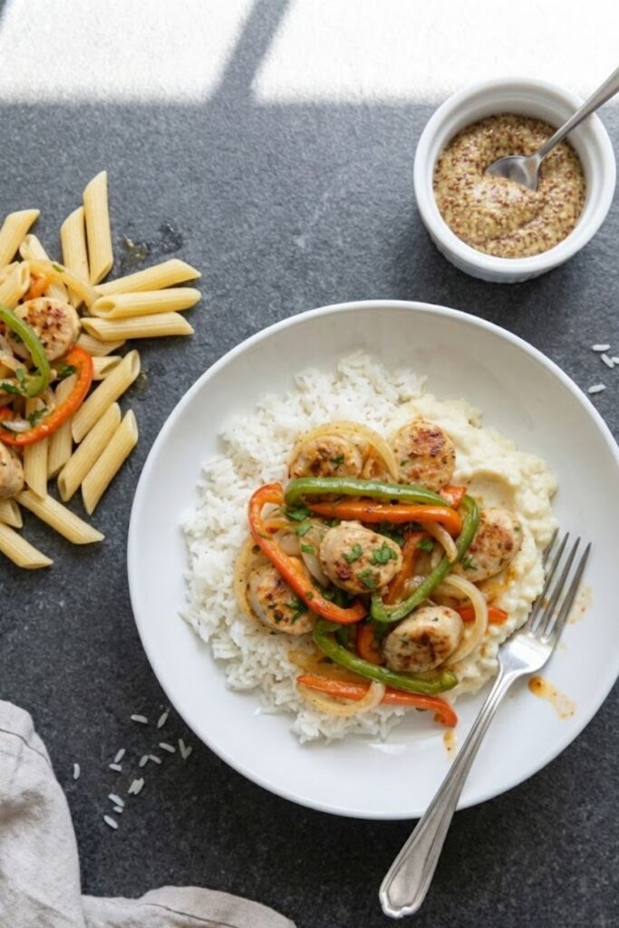 Trader Joe's Cheddar Chicken Sausage Skillet