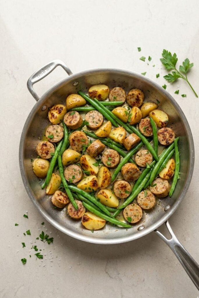 Trader Joe's Garlic Herb Chicken Sausage Skillet