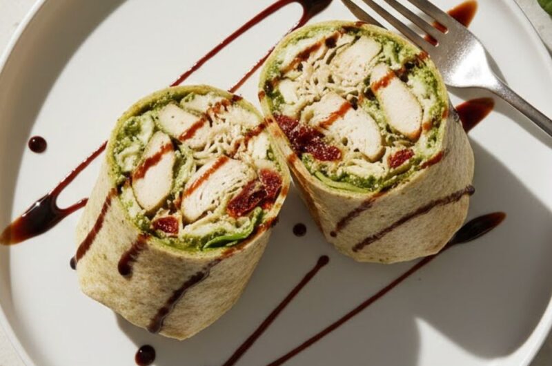 Trader Joes Pesto Chicken Wrap