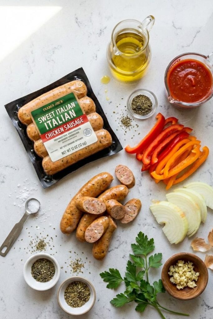 Trader Joe's Sweet Italian Chicken Sausage Skillet