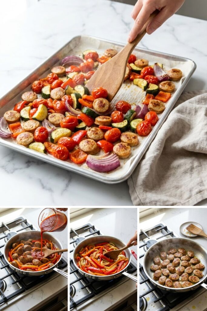 Trader Joe's Sweet Italian Chicken Sausage Skillet