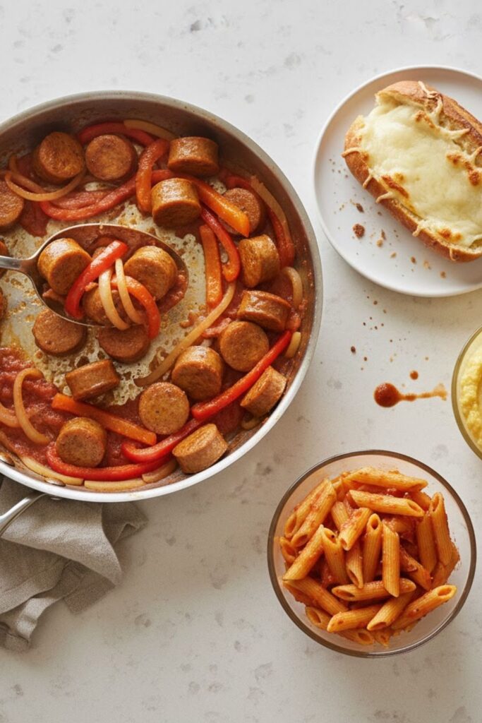 Trader Joe's Sweet Italian Chicken Sausage Skillet