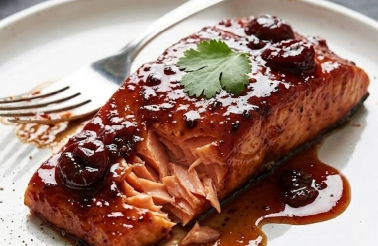 Cherry Chipotle Glazed Salmon Recipe