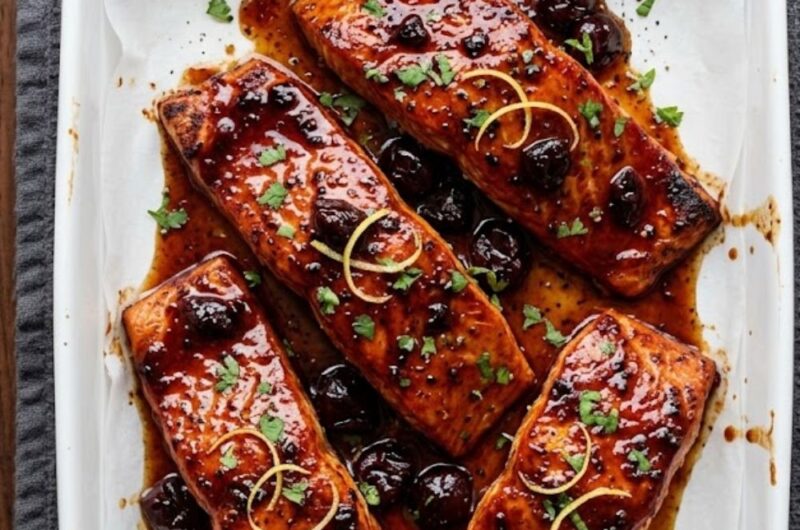Cherry Chipotle Glazed Salmon Recipe