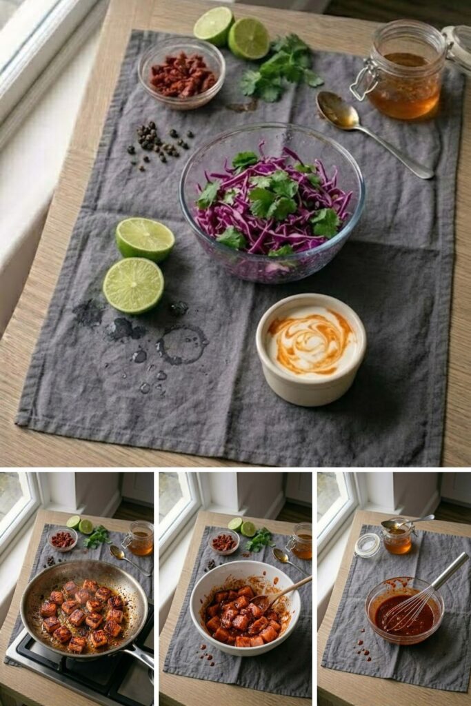 Chipotle Salmon Tacos Recipe with Lime Crema