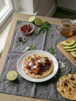 Chipotle Salmon Tacos Recipe with Lime Crema