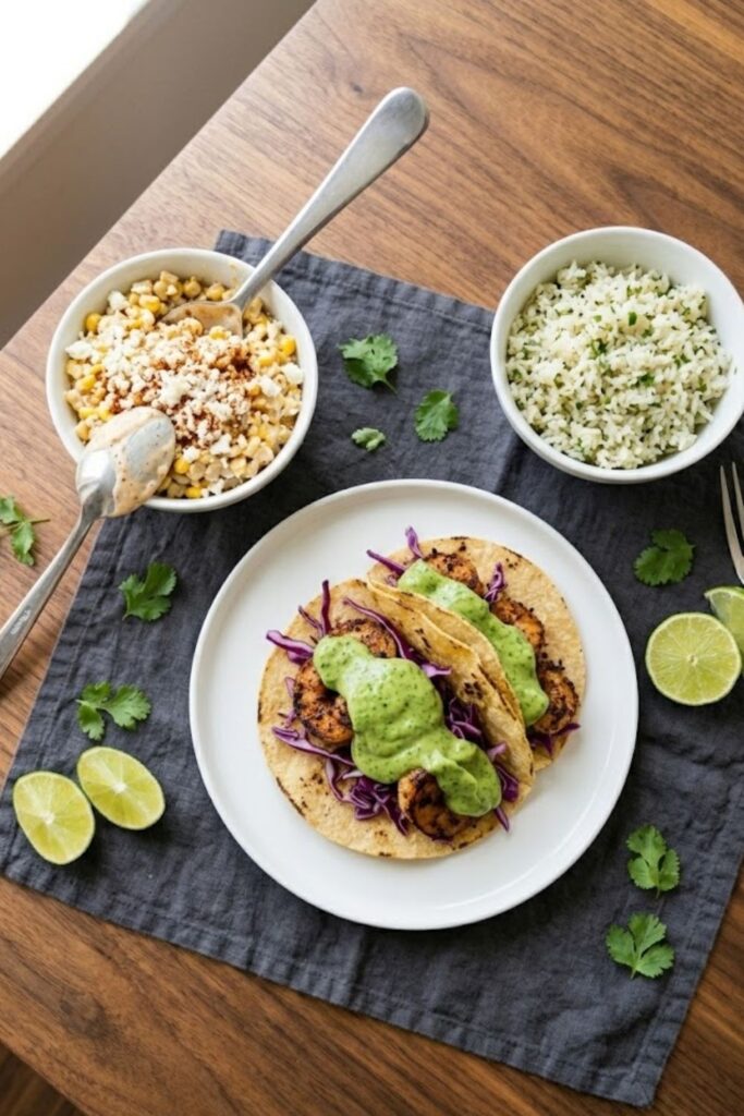 Chipotle Shrimp Tacos with Avocado Crema Recipe